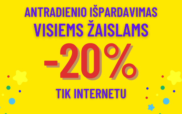 Antradienio išpardavimas VISOMS prekėms -20% tik internetu (2025-07-01)