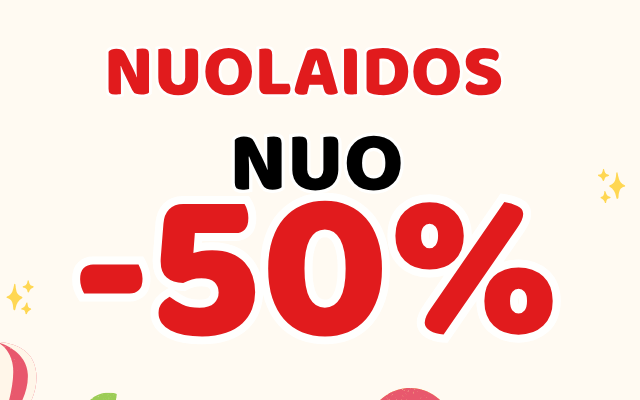 TOTALINIS IŠPARDAVIMAS NUOLAIDOS NUO -50%