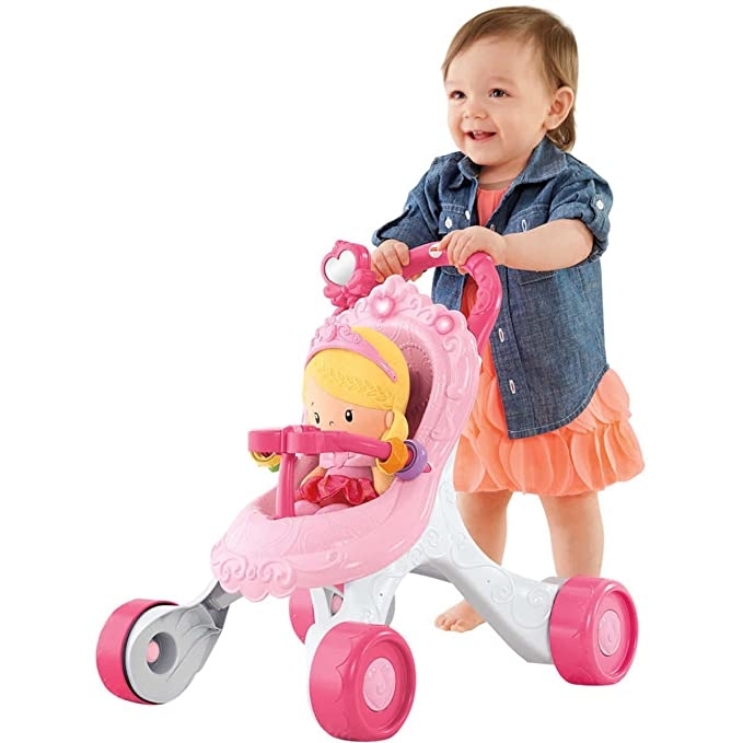 Fisher price stroll along walker gift set top