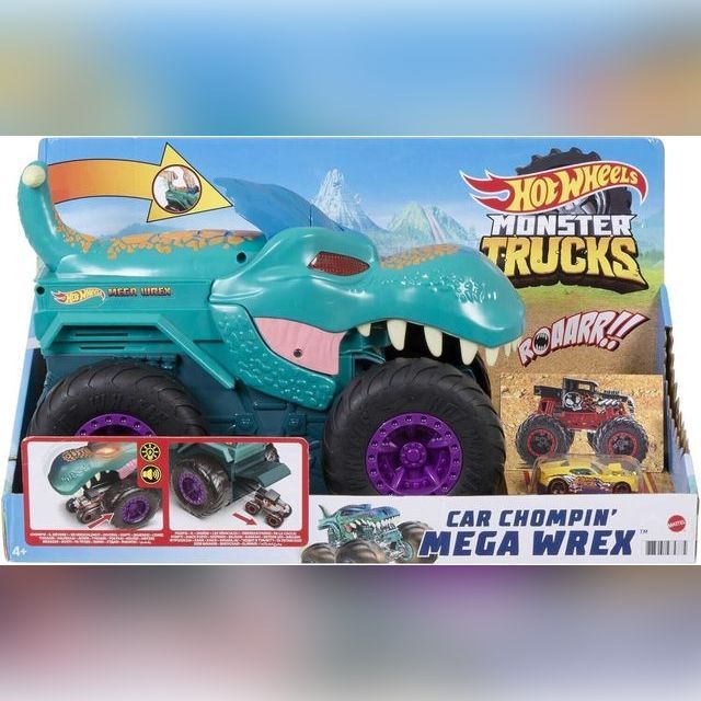 Automobilis Hot Wheels Monster Truck Car Chompin Mega Wrex