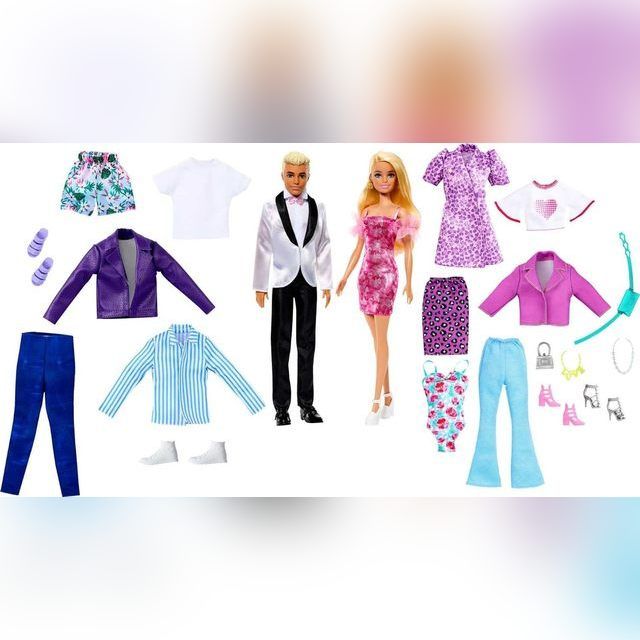 Barbie Doll And Ken Doll Fashion Set With CloThes And Accessories