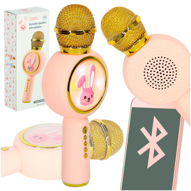Wireless microphone for karaoke bunny pink KX3381