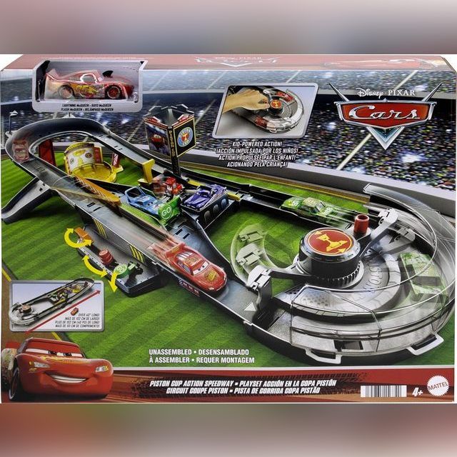 Cars lenktynių trasa su Makvynu „Piston Cup Action Speedway Playset”, HPD81