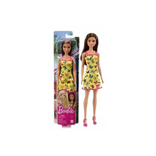Barbie doll 29cm dress with butterflies (yellow)