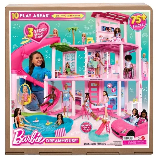 Dollhouse Mattel Barbie Dreamhouse HMX10 (stickers attached, no puppy)
