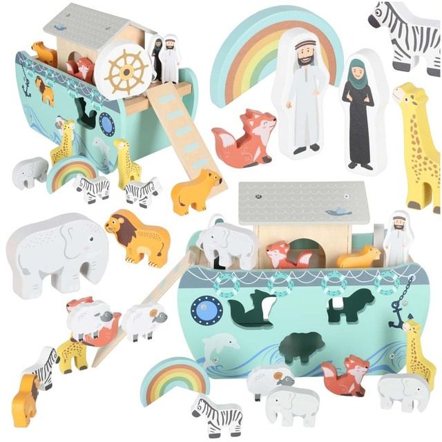 LULILO wooden ship sorter Noah's Ark KX3074