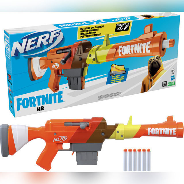 NERF Fortnite HR Dart Blaster with 6 NERF Elite Darts