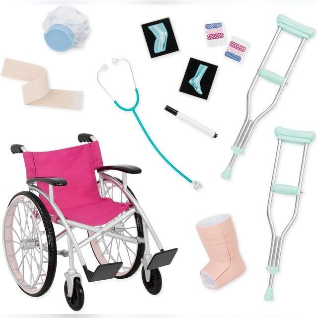Our Generation Heals on Wheels Wheelchair and Medical Care Accessory Set.