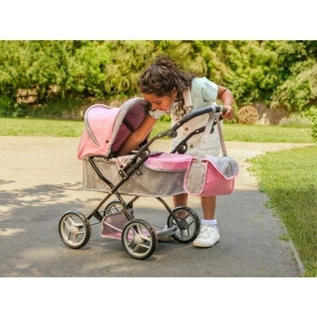 Pink Silver Cross Dolls Pram Ranger Pushchair Stroller & Changing Bag Girls Toy