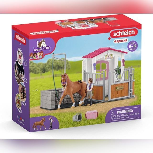 Schleich 72177 Horse Club Wash Station With Horse Stall