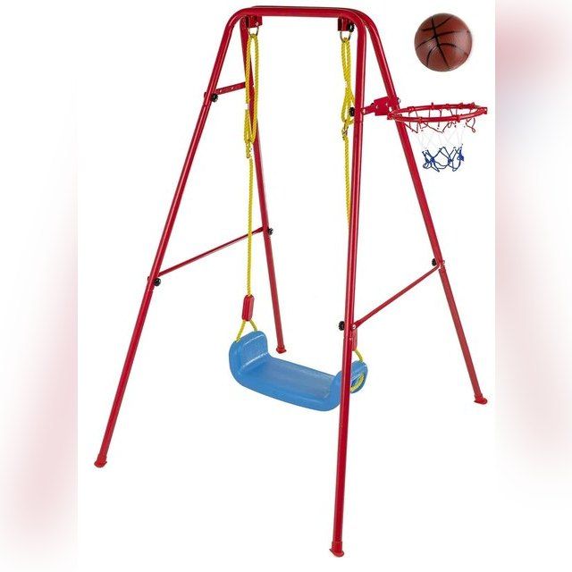 Children's swing with basketball hoop and ball KX7936