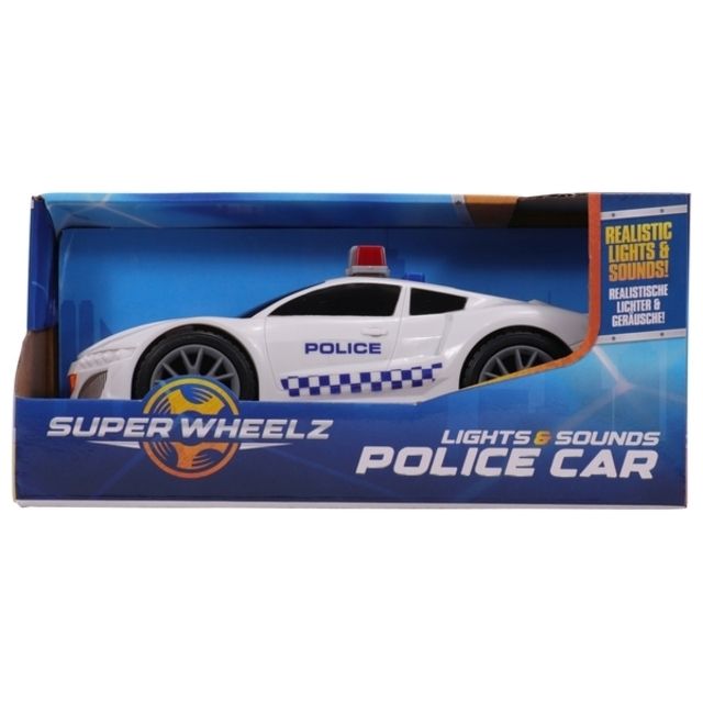 Super Wheelz Light & Sound Police Car	19 CM
