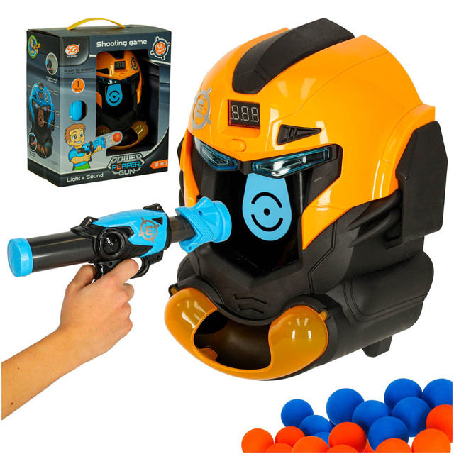 Agility game – robot head target with shooting gun and balls KX3637