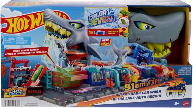 Car track Mattel Hot Wheels City Ultra Shark Car Wash HTN82