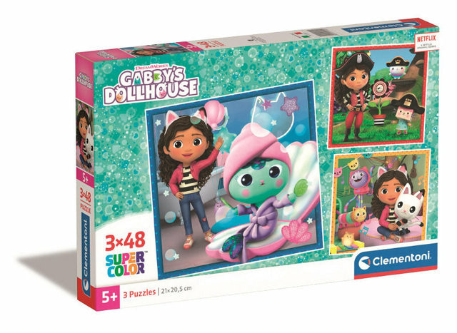 Gabbys Dollhouse puzzle 3x48pcs