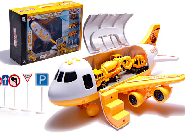 Airplane Transporter with Construction Vehicles KX6684_3