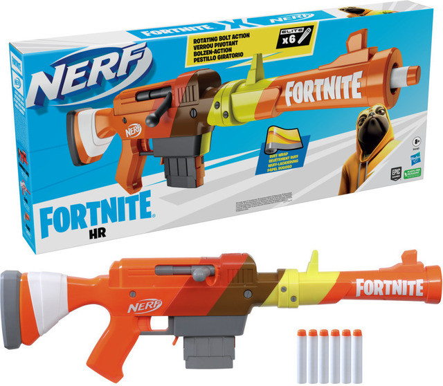 NERF Fortnite HR Dart Blaster with 6 NERF Elite Darts