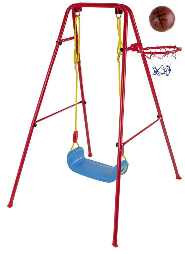 Children's swing with basketball hoop and ball KX7936