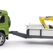 Bruder Land Rover with trailer and mini excavator 02593 (defective)