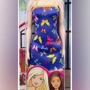 Barbie doll 29cm dress with butterflies (blue)