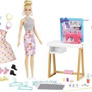 Barbie Fashion Designer Doll (12-in/30.40-cm), and Studio, 25+ Design and Fashion Accessories