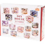 Wooden Dollhouse Retro Room Set, with LED Lighting KX6993