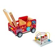Squirrel Play Wooden Fire Engine Wagon