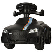 Push-along car with sound and lights, black KX4413
