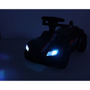Push-along car with sound and lights, black KX4413