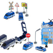Track with train and other accessories 92 items Police Train (KX5991)